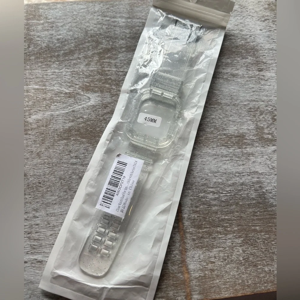 Apple Watch 45mm Clear Glitter TPU Band